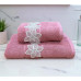 ΣΕΤ ΠΕΤΣΕΤΕΣ 2ΤΜΧ ΜΕ ΔΑΝΤΕΛΑ DUSTY PINK COMO ΣΕ ΚΟΥΤΙ 50Χ90+70Χ140 LINEAHOME LH2025949-1