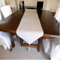 Τραβέρσα βελουτέ με ανάγλυφο σχέδιο 30x200 εκρού