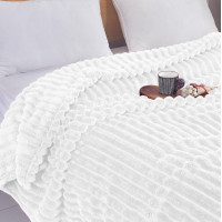 Κουβέρτα κοτλέ flannel 160x220  εκρού