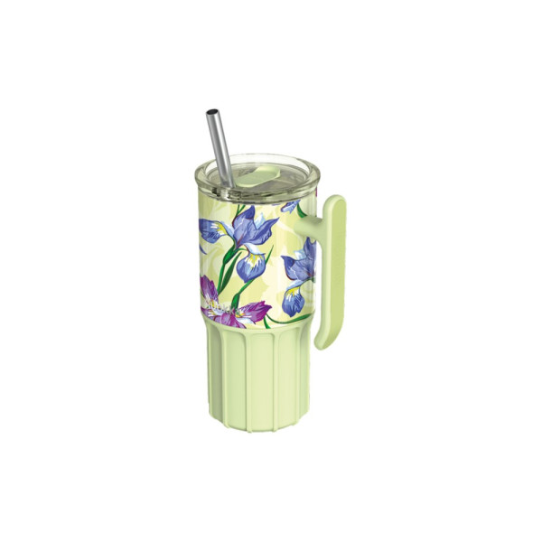  Quokka Handled Tumbler Θερμός Ανοξείδωτο BPA Free 720ml Green Tea με Καλαμάκι και Λαβή