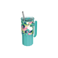 Quokka Handled Tumbler Θερμός Ανοξείδωτο BPA Free 720ml Waterfall Garden με Καλαμάκι και Λαβή