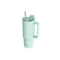 Quokka Ποτήρι Θερμός Ανοξείδωτο BPA Free 950ml με Καλαμάκι και Λαβή Stream Turquoise