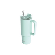 Quokka Ποτήρι Θερμός Ανοξείδωτο BPA Free 950ml με Καλαμάκι και Λαβή Stream Turquoise