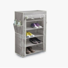 Υφασμάτινη Παπουτσοθήκη με 5 Ράφια γκρι 60x30x90cm