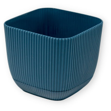 Γλαστρακι μπλε τετράγωνο CORAL 19x19x17 4L με πιάτο