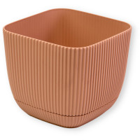 Γλαστρακι ροζ τετράγωνο CORAL 19x19x17 4L με πιάτο