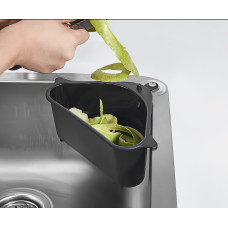 Πλαστικό καλαθάκι νεροχύτη  με βεντούζα διαφόρων χρήσεων Sidirela λευκό