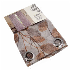 Κουρτίνα 140Χ260 γάζα Doris με κρίκους μπεζ εμπριμέ