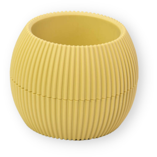Γλαστρακι Κίτρινο Στρογγυλο CORAL 14.6×11.5cm 0.70L με πιάτο