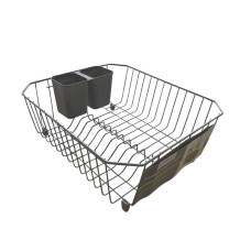 Πιατοθήκη νεροχύτη "LOFT" από μέταλλο σε γκρι χρώμα 37x31x12