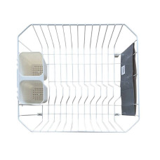 Πιατοθήκη νεροχύτη "LOFT" από μέταλλο σε εκρού χρώμα 37x31x12