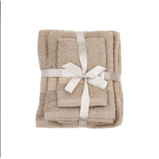 Πετσέτες 3 τμχ σετ μονόχρωμες Toulip E-3927 σομόν