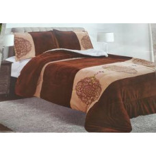 Κουβερτο-πάπλωμα μονό φλάννελ -ΣΕΡΠΑ 160x220 εμπριμέ καφέ Ε-2024	