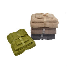 Πετσέτες 3 τμχ σετ μονόχρωμες Toulip E-3927 μπεζ