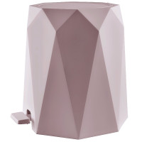 Κάδος πεντάλ σετ με πιγκάλ  πλαστικό σχ. πολύγωνο ροζ No478