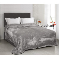 Κουβέρτα μονή 160Χ220 Soft Velvet  βελουτέ Flamingo χρώμα elephant