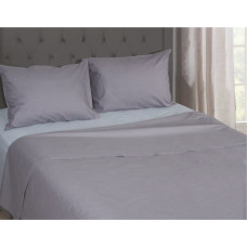 Σεντόνι 160Χ250 μονό βαμβακερό μονόχρωμο και μαξιλαροθήκη σετ ice grey-grey